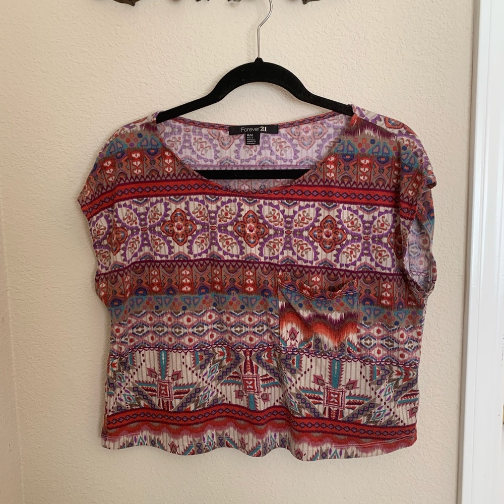 Vivid red tribal tee